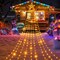 350 LEDs 12.8Ft Waterfall Lights Christmas Tree Topper String Lights 8 Memory Mode for Outside Xmas New Year Yard Holiday Party Decor Warm White
